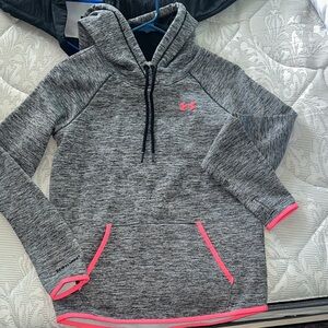 Under Armour Women's Heathered Gray Sweater with Pink Trim